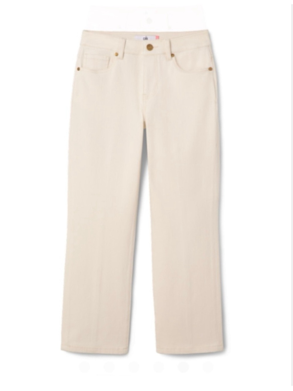CAbi SoHo Straight-Leg Jeans in Cream